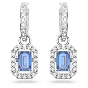 Swarovski Millenia Una Drop Earrings, Octagon Cut, Blue Crystals, Rhodium-Plated